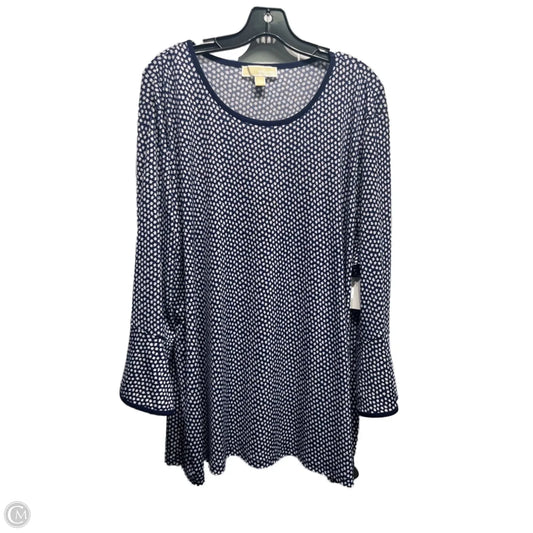 Top Long Sleeve By Michael By Michael Kors In Blue & White, Size: 3x