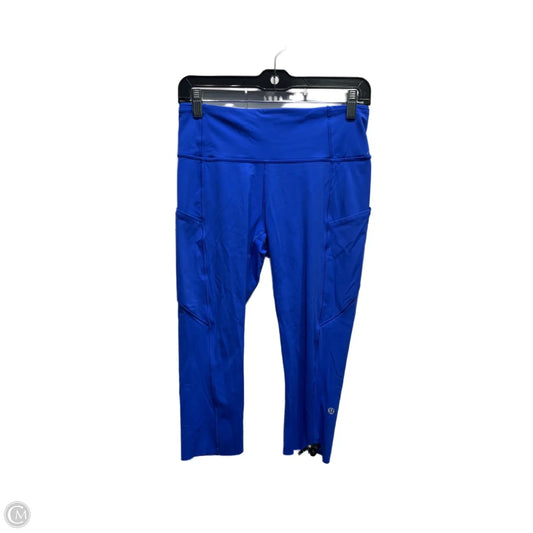 Athletic Capris By Lululemon In Blue, Size: 8