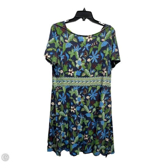 Dress Designer By Tory Burch In Blue & Green, Size: Xl