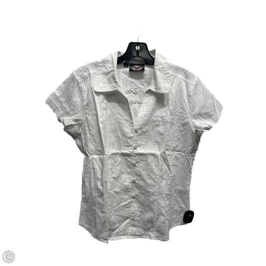 Top Short Sleeve By Harley Davidson In White, Size: M