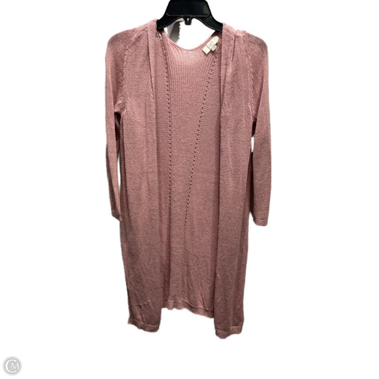 Sweater Cardigan By Loft In Pink, Size: S