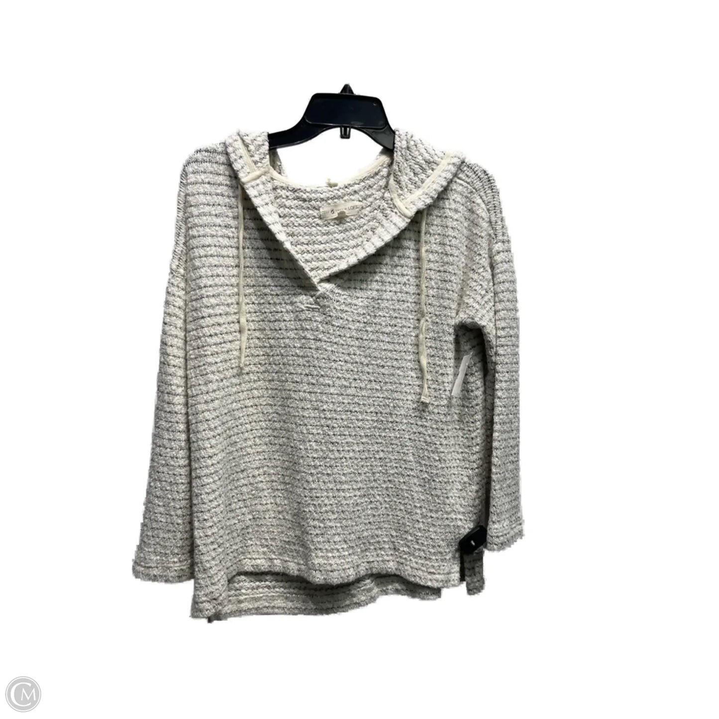 Sweatshirt Hoodie By Lou And Grey In Cream & Grey, Size: S