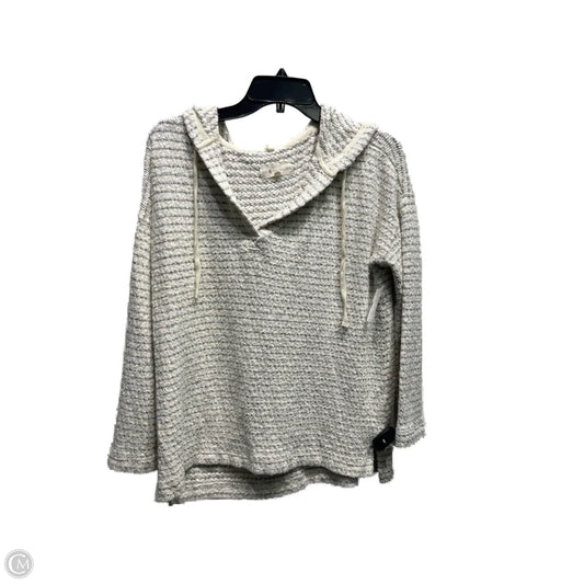 Sweatshirt Hoodie By Lou And Grey In Cream & Grey, Size: S