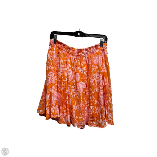 Skirt Mini & Short By Maeve In Orange & Pink, Size: L
