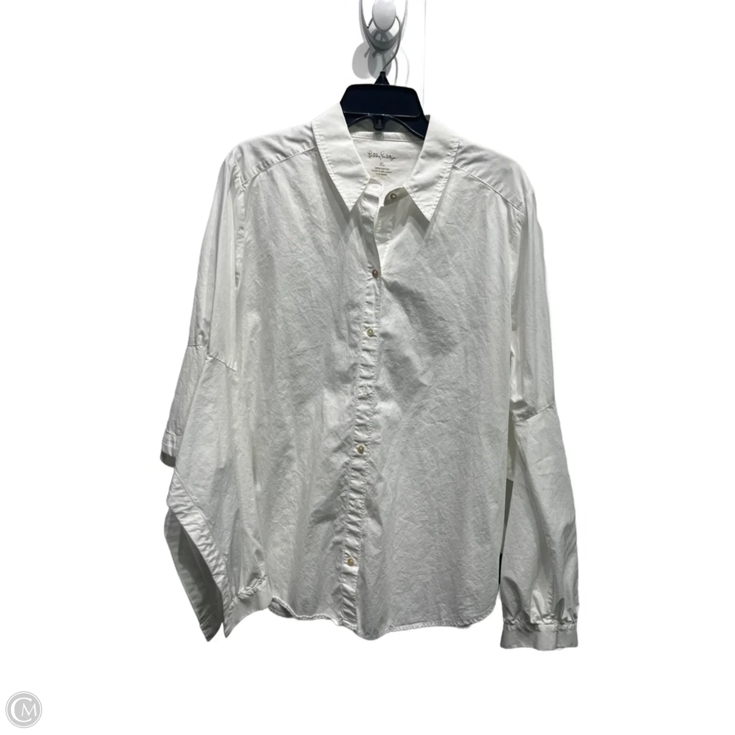 Top Long Sleeve Designer By Lilly Pulitzer In White, Size: Xl