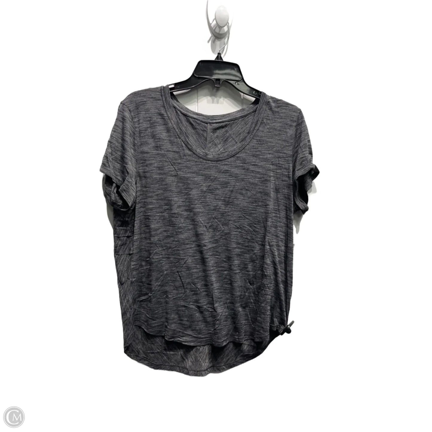 Athletic Top Short Sleeve By Lululemon In Grey, Size: M