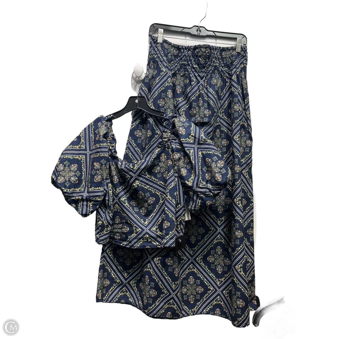 Skirt Set 2pc By Loft In Blue & Yellow, Size: L