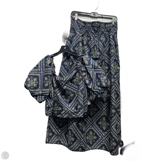 Skirt Set 2pc By Loft In Blue & Yellow, Size: L