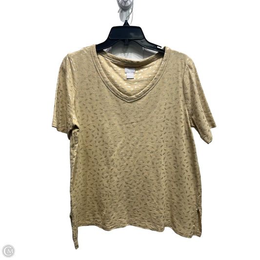Top Short Sleeve By Chicos In Tan, Size: M