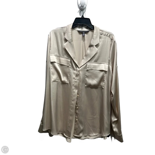 Blouse Long Sleeve By White House Black Market In Gold, Size: Xl