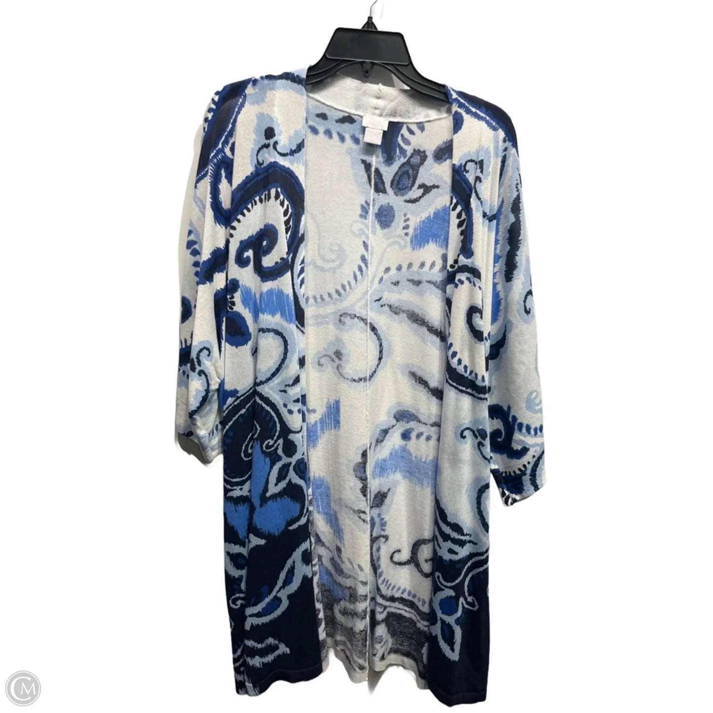 Sweater Cardigan By Chicos In Blue, Size: 1x