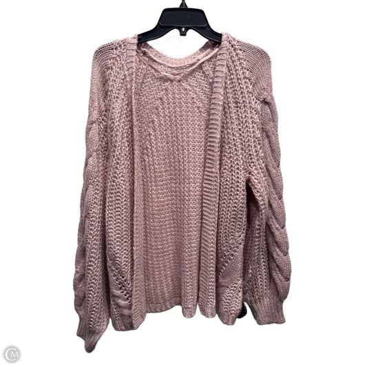 Sweater Cardigan By Clothes Mentor In Pink, Size: Osfm