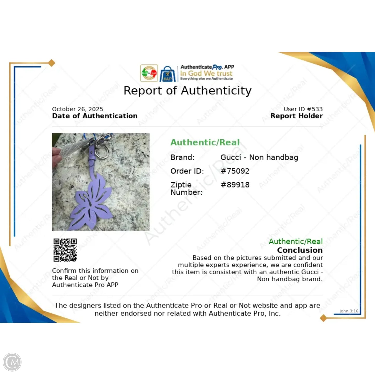 Key Chain Luxury Designer By Gucci