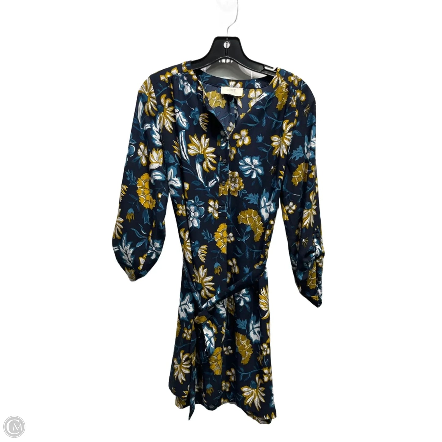 Dress Work By Loft In Blue & Gold, Size: Sp