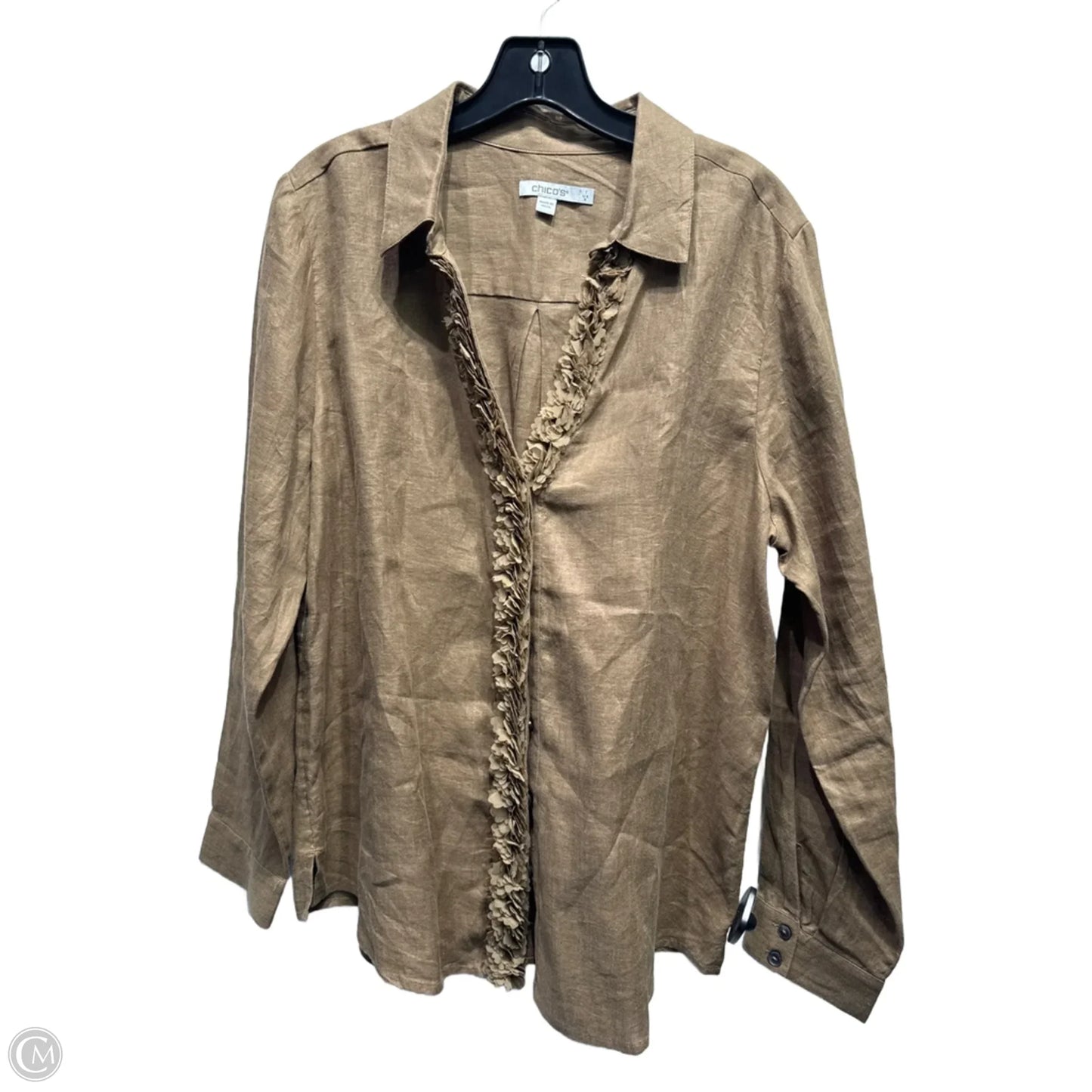 Top Long Sleeve By Chicos In Brown, Size: S