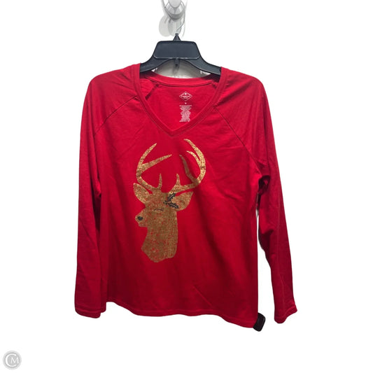 Top Long Sleeve By St Johns Bay In Red, Size: M