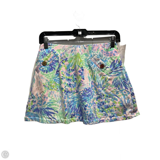 Skort Designer By Lilly Pulitzer In Green & Purple, Size: Xs