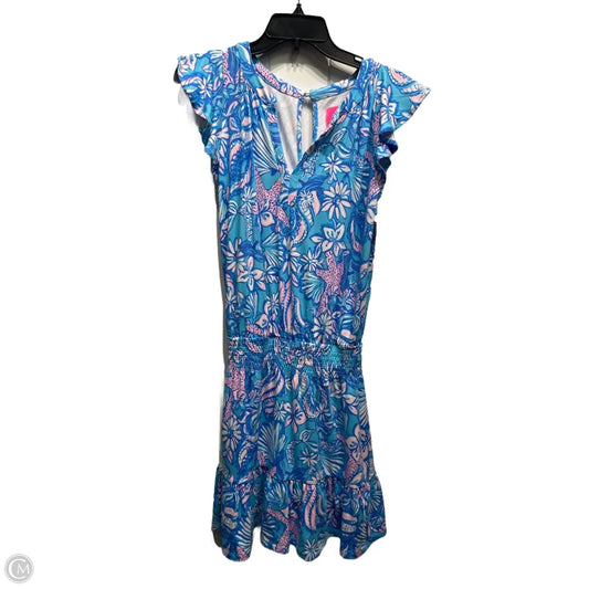 Romper Designer By Lilly Pulitzer In Blue & Pink, Size: Xs