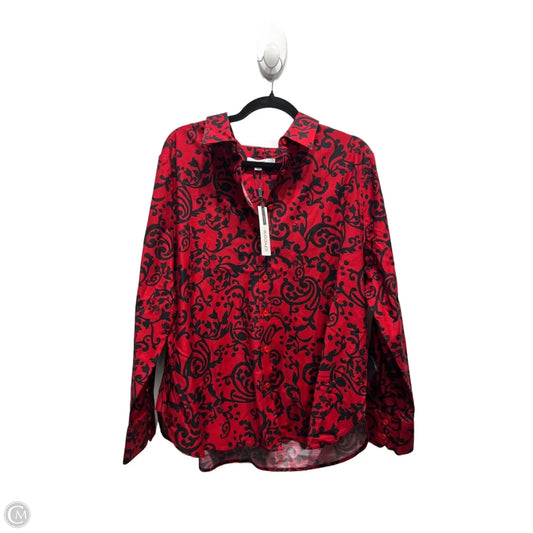Top Long Sleeve By Chicos In Black & Red, Size: Xl