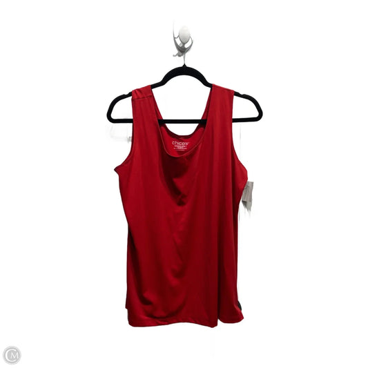 Top Sleeveless By Chicos In Red, Size: Xl