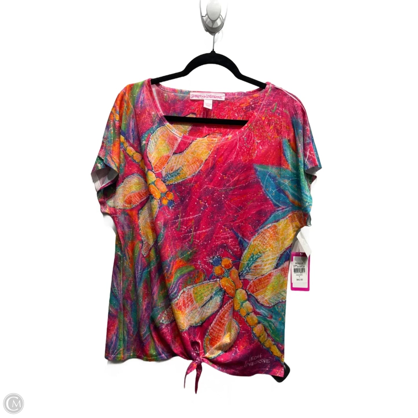 Top Short Sleeve By Leoma Lovegrove In Pink, Size: L