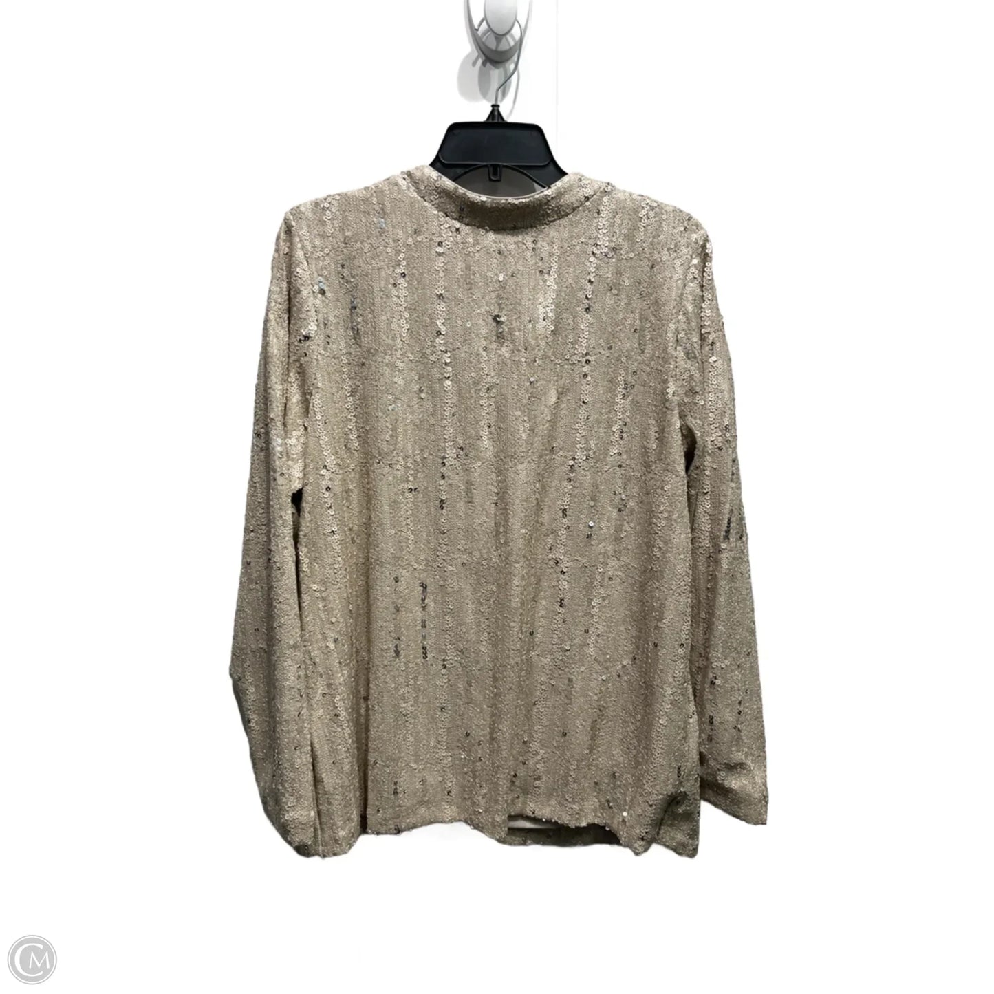 Top Long Sleeve By Chicos In Taupe, Size: Xl