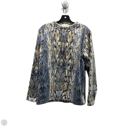 Top Long Sleeve By Chicos In Blue & Brown, Size: L