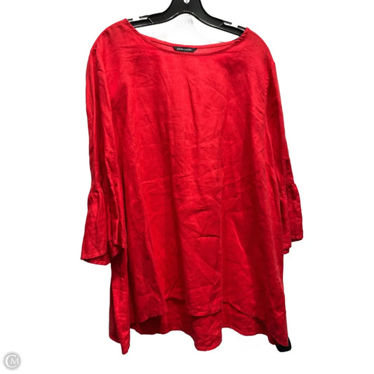 Top Long Sleeve By John Mark In Red, Size: 1x