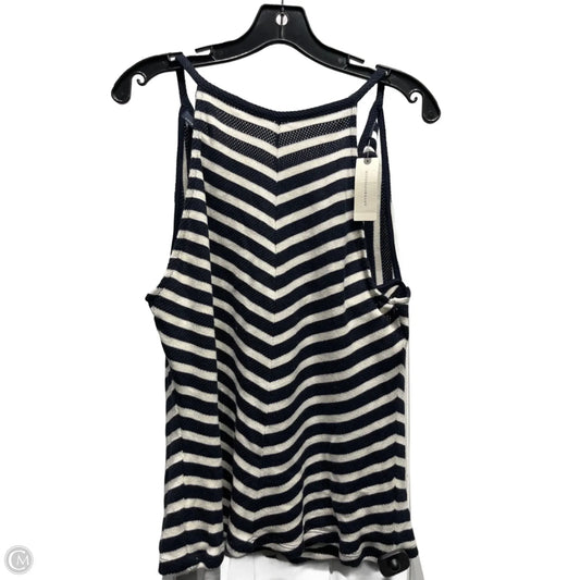 Top Sleeveless By Maeve In Blue & White, Size: M