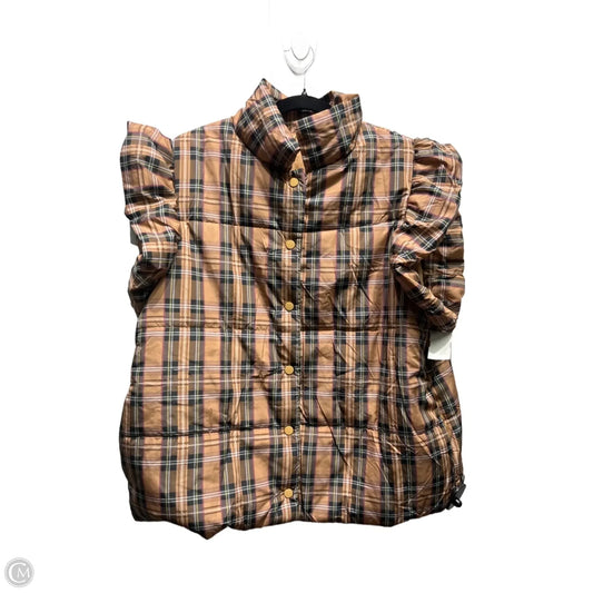 Vest Puffer & Quilted By Clothes Mentor In Black & Tan, Size: Xxl