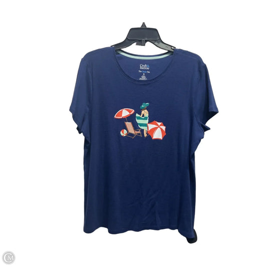 Top Short Sleeve Basic By Croft And Barrow In Navy, Size: Xl