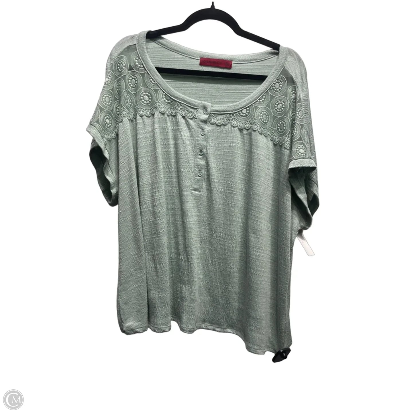 Top Short Sleeve By Love Scarlett In Green, Size: 2x