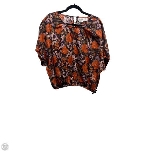Top Short Sleeve By Haute Hippie In Orange & Purple, Size: Xl