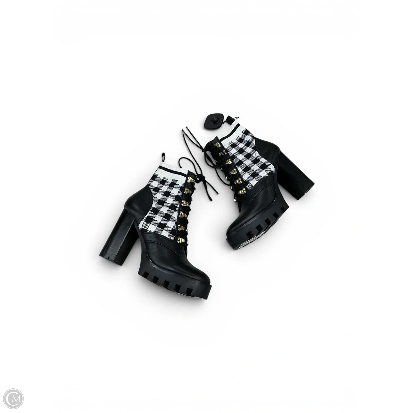 Boots Combat By Antonio Melani In Black & White, Size: 6