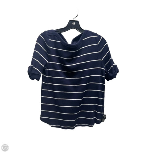 Top Short Sleeve By Talbots In Blue & White, Size: Xlp