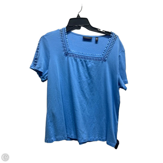 Top Short Sleeve Basic By Rafaella In Blue, Size: Xl