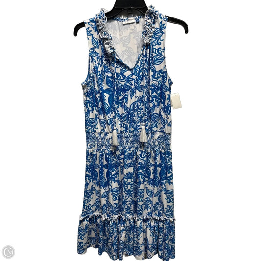 Dress Casual Short By Cabana Life In Blue & White, Size: M