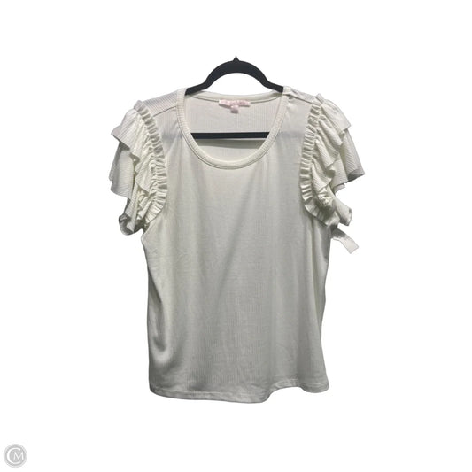 Top Short Sleeve By STELLA ANDGINGER In Cream, Size: Xl