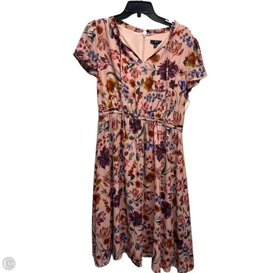 Dress Casual Midi By J. Crew In Pink & Purple, Size: M