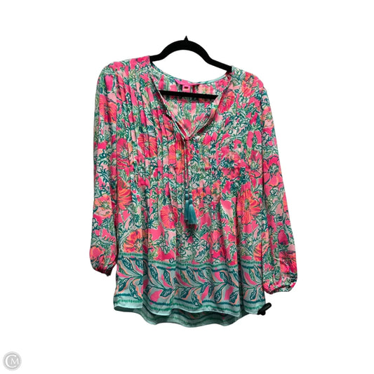 Top Long Sleeve Designer By Lilly Pulitzer In Orange & Pink, Size: Xxs