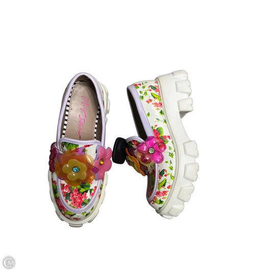 Shoes Flats By Betsey Johnson In Green & Pink, Size: 6
