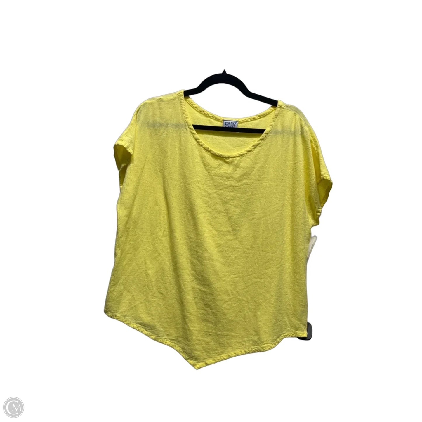 Top Short Sleeve By Oh My Gauze In Yellow, Size: L