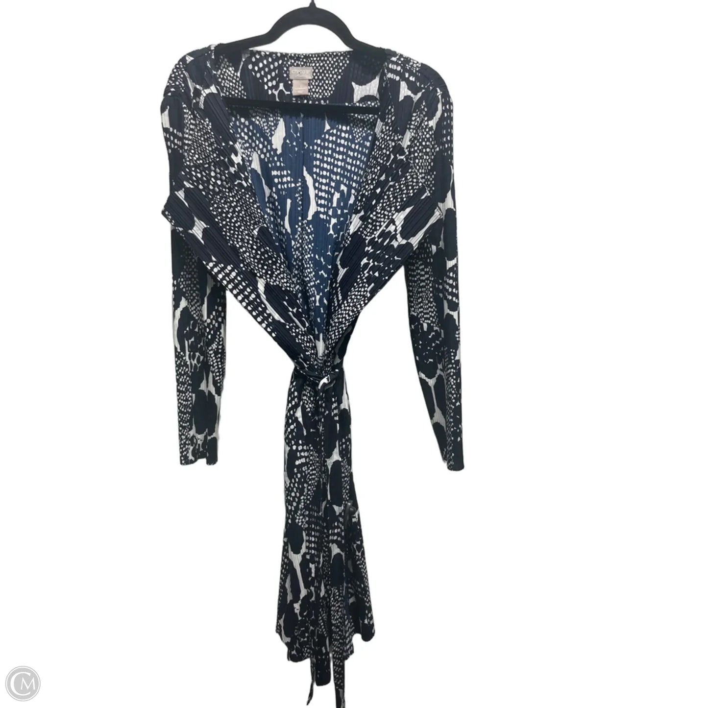 Dress Casual Midi By Chicos In Blue & White, Size: M