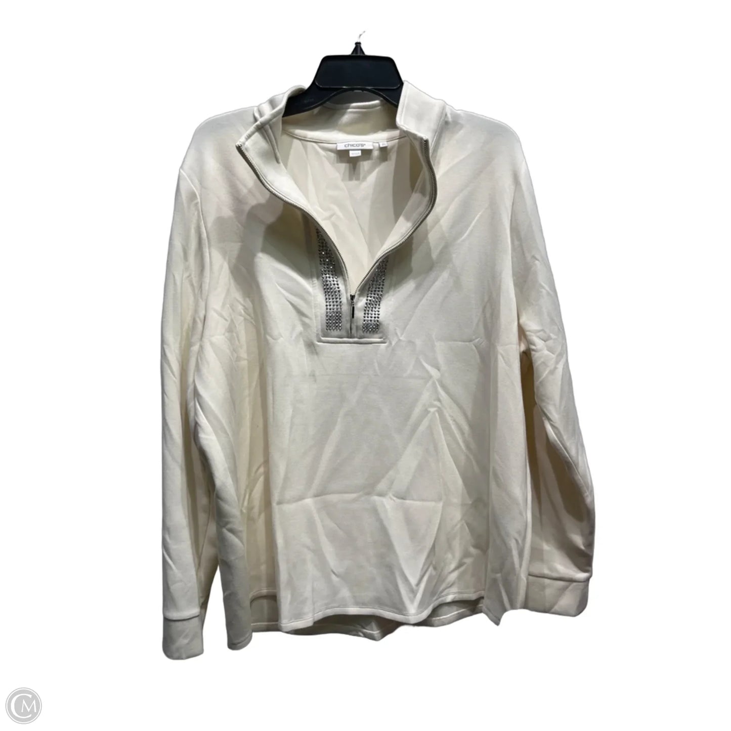 Top Long Sleeve By Chicos In Cream, Size: Xxl