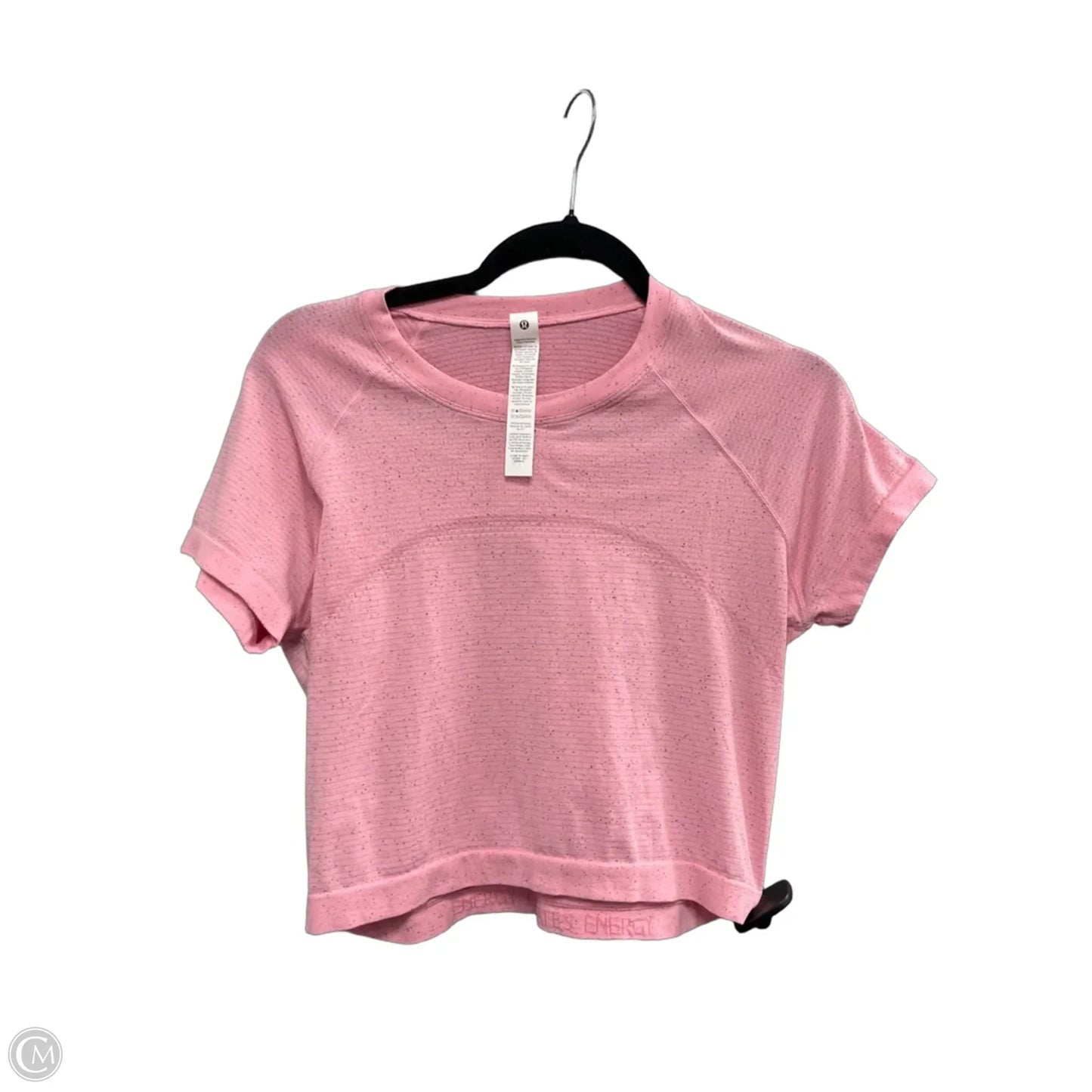 Athletic Top Short Sleeve By Lululemon In Pink, Size: 12