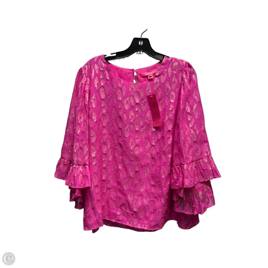 Top Long Sleeve Designer By Lilly Pulitzer In Pink, Size: L