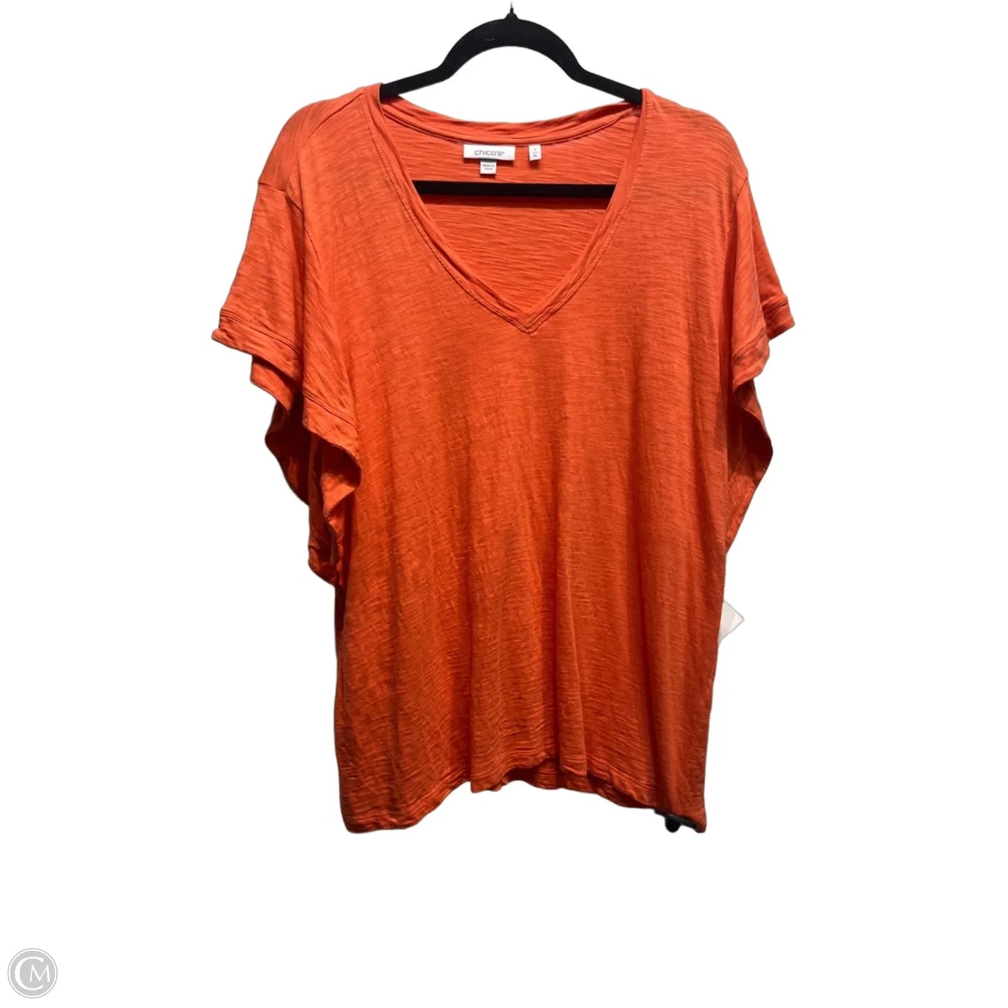 Top Short Sleeve By Chicos In Orange, Size: Xl