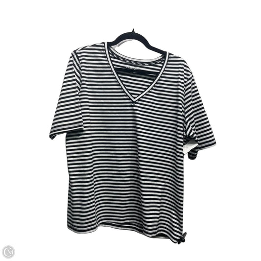 Top Short Sleeve By Chicos In Black & White, Size: Xl