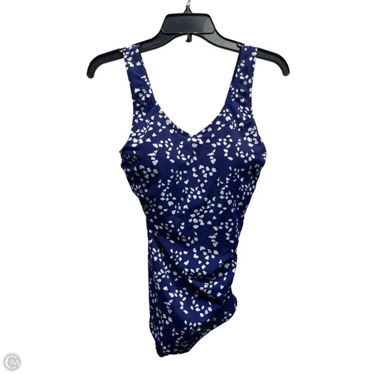 Swimsuit By Clothes Mentor In Blue & White, Size: 4