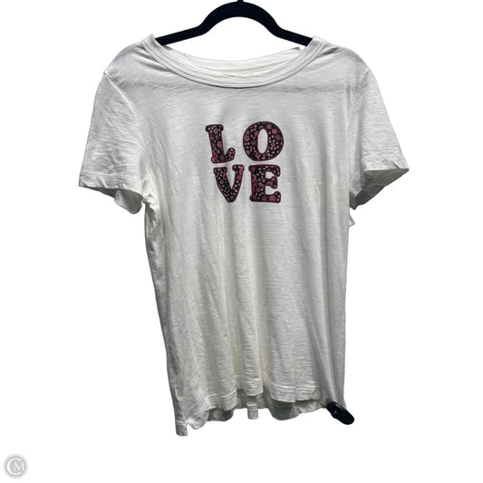 Top Short Sleeve Basic By Loft In Red & White, Size: S